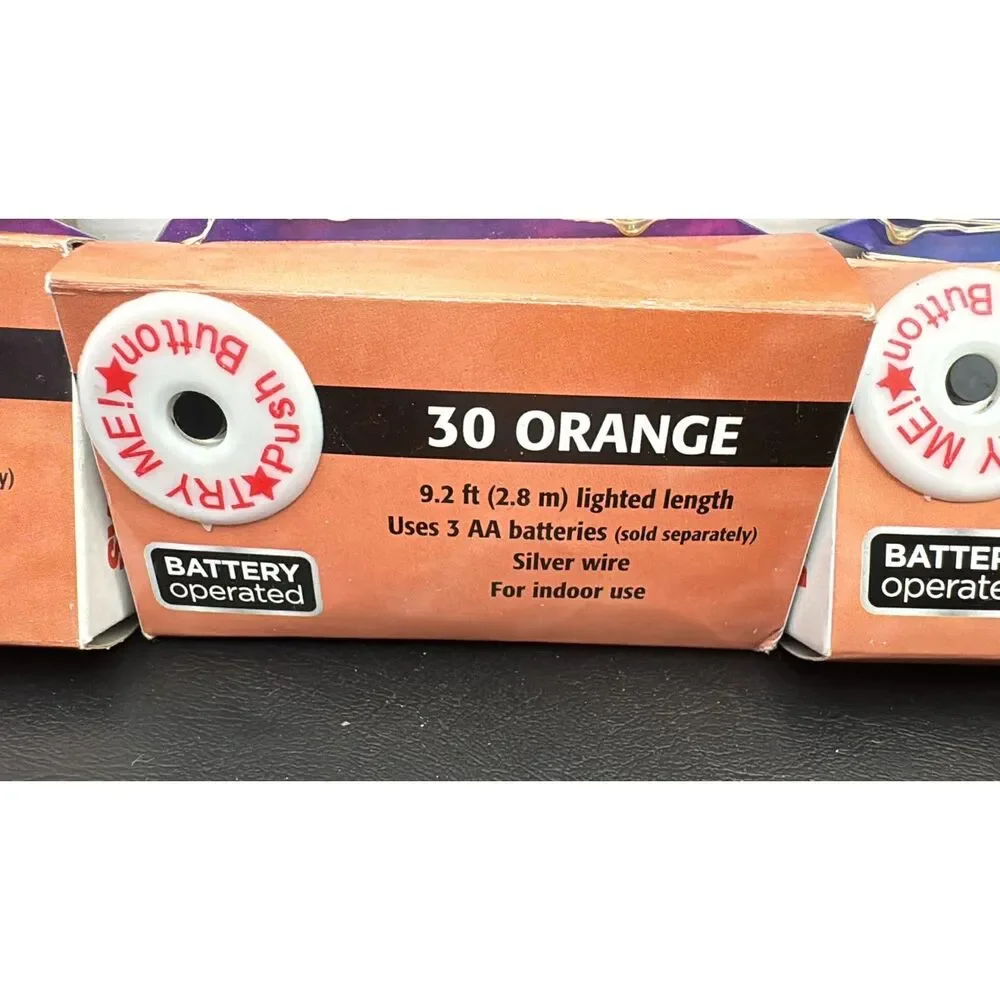Lot of 4 Sylvania Halloween Series LED Microdot Lights 30 Orange